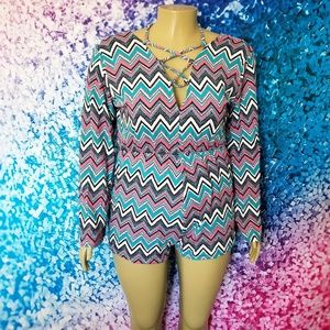 NWOT Multicolor Zigzag Romper